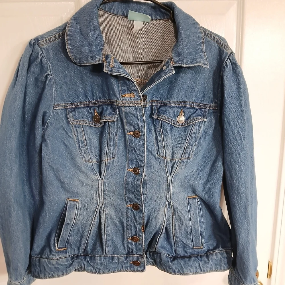 Future Collective Blue Jean Jacket denim jacket size S Cinched Western Festival - Picture 2 of 5